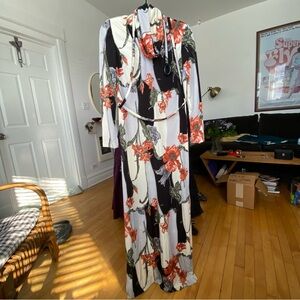 70s Cowl Neck Floral Gown